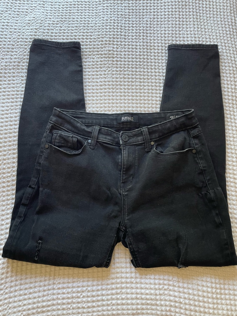 Buffalo Jeans Jess Mid-Rise Distressed Skinny Jeans - size 4/27W